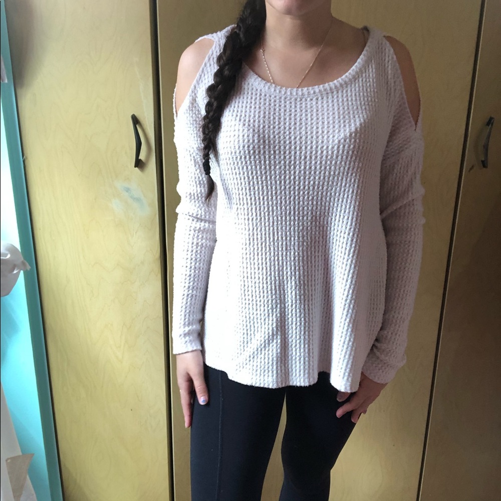 Cut out shoulder sweater